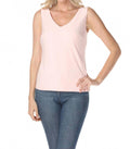 V-Neck Sleeveless Tank Top In Petal Pink