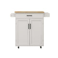 Rolling Kitchen Island with Drawer and Adjustable Shelves