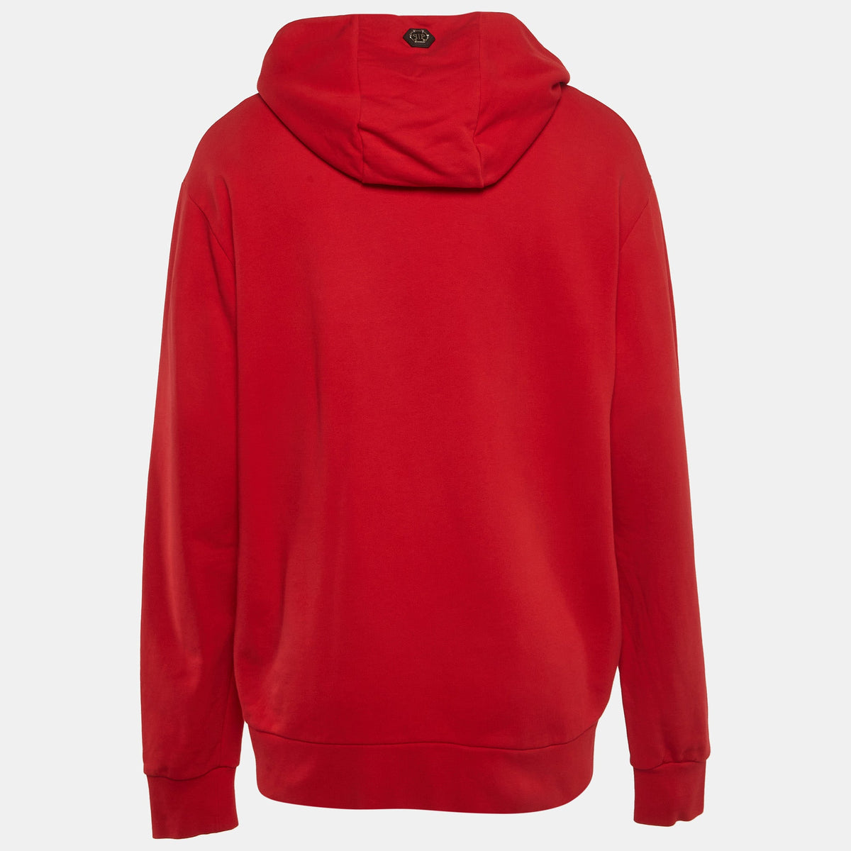 Philipp Plein Red Printed Jersey Long Sleeve Hoodie