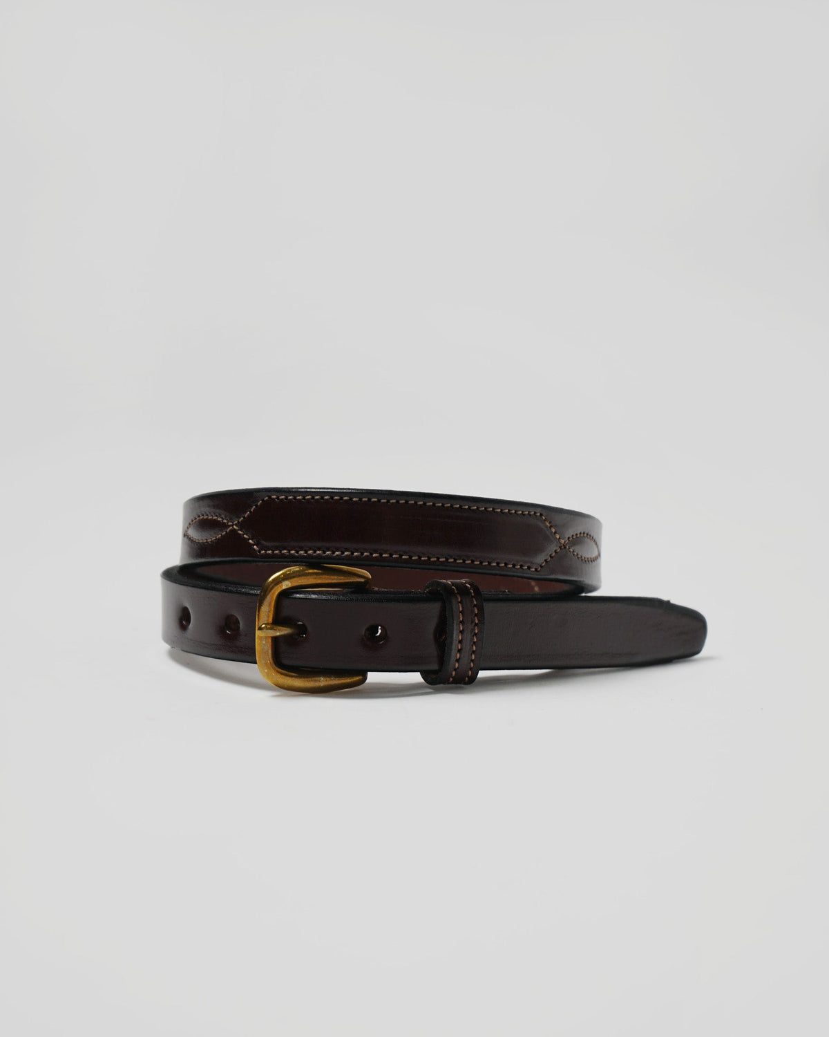 3/4" Repeated Stitch Leather Belt