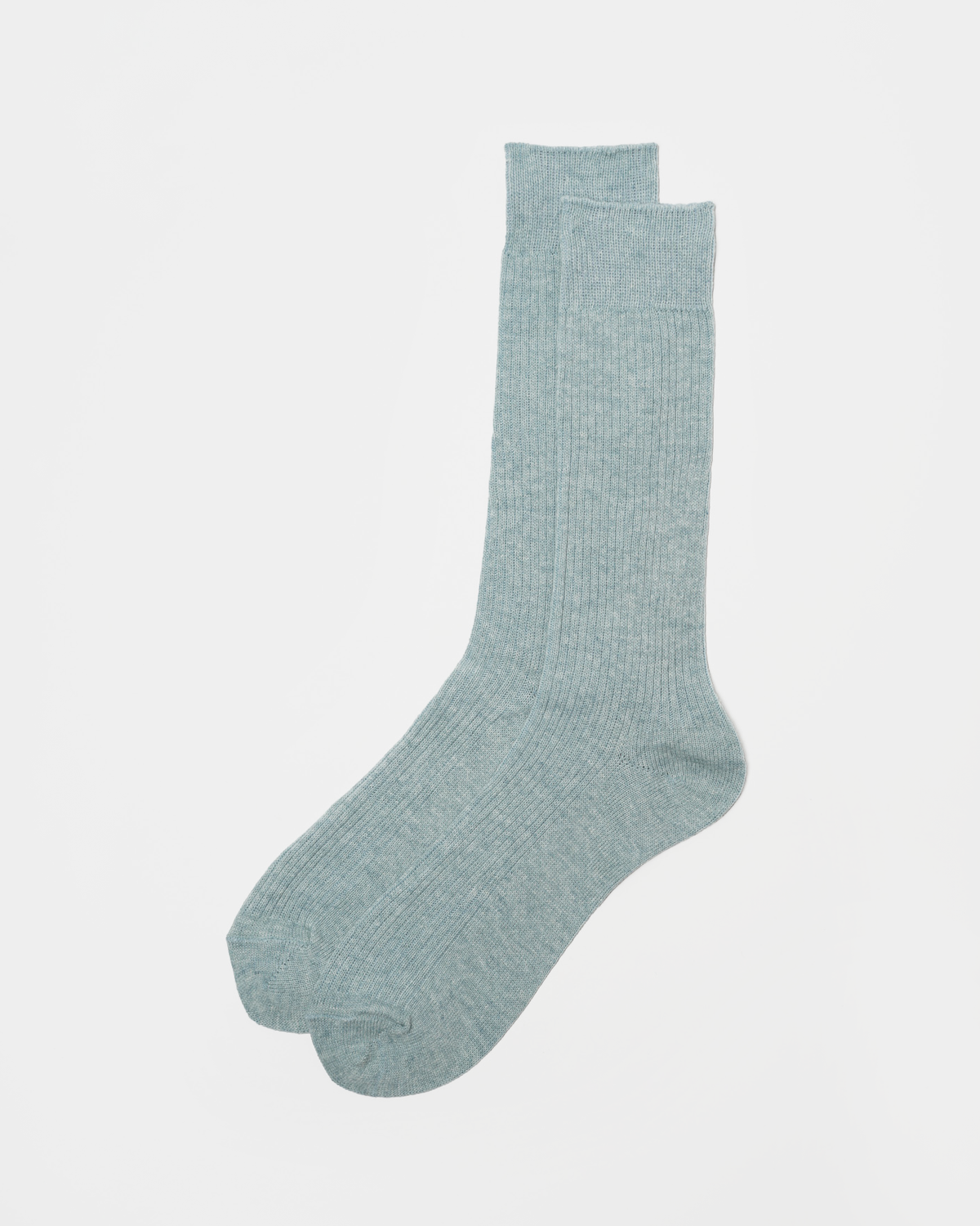 Cashmere Rib Crew Socks / Saxe