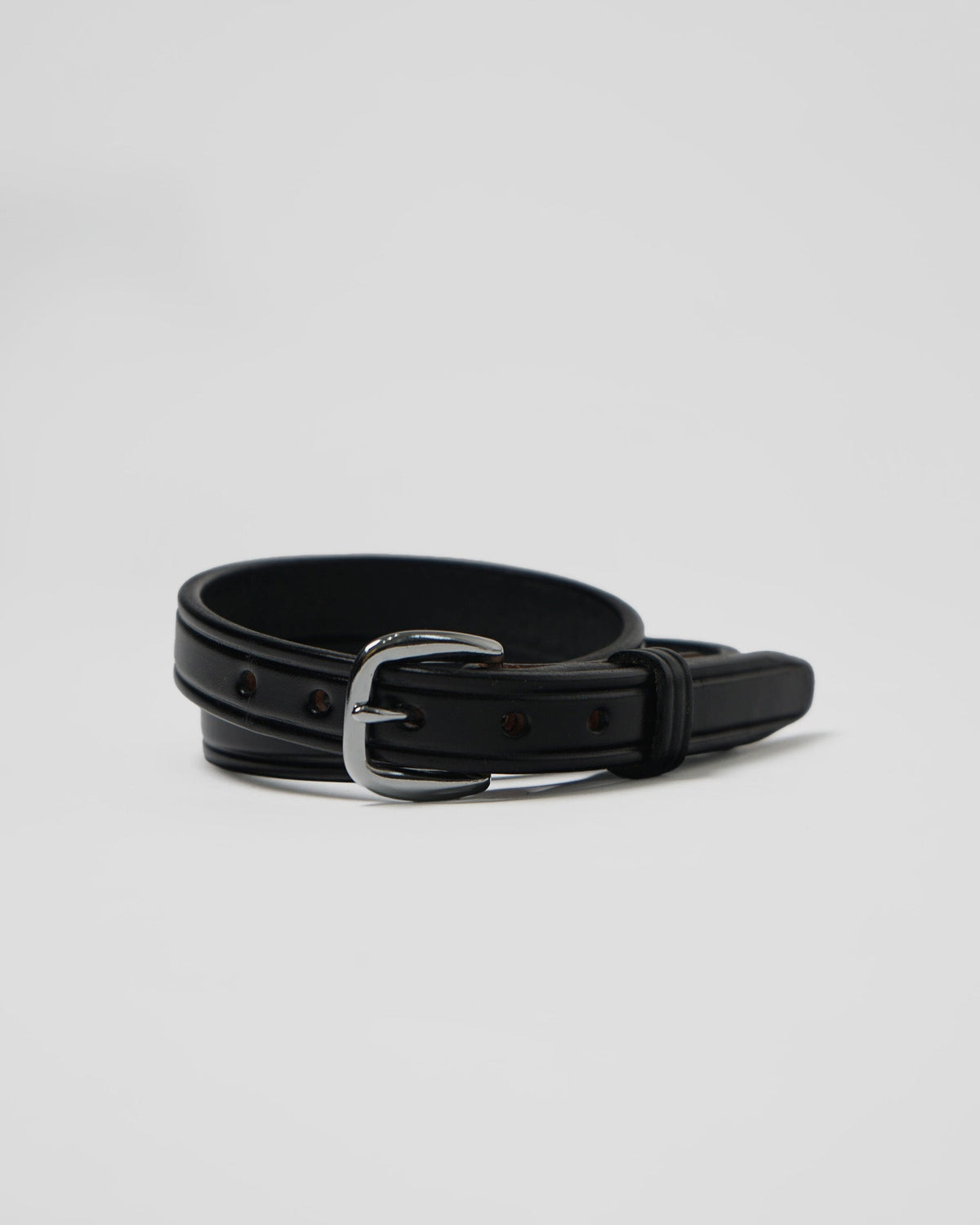3/4” Creased Leather Belt / Silver Buckle