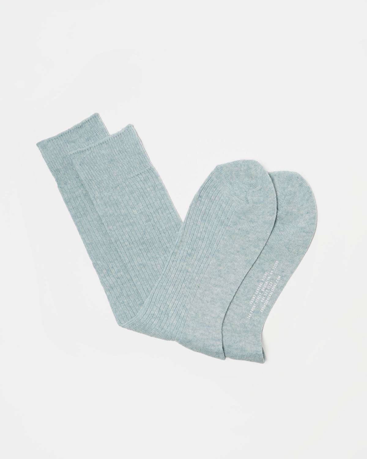 Cashmere Rib Crew Socks / Saxe