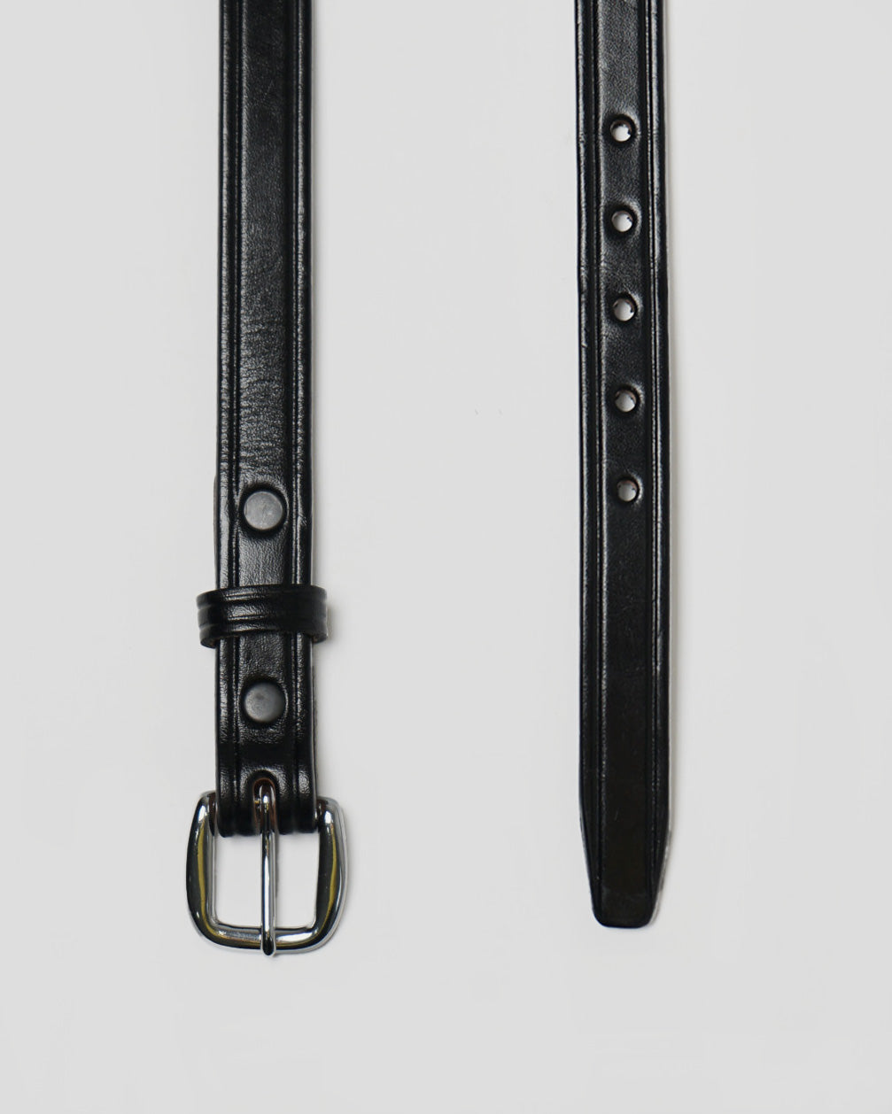 3/4” Creased Leather Belt / Silver Buckle