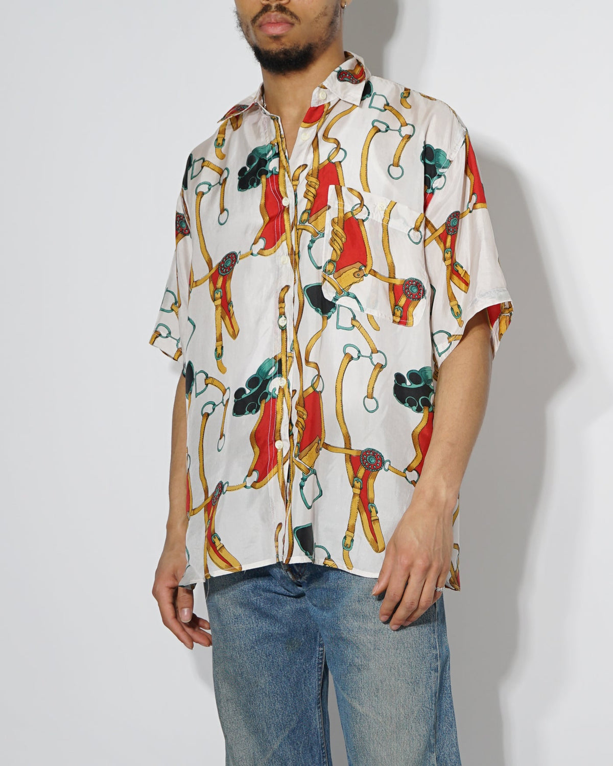 Silk Shirt Short Sleeve / Pattern M