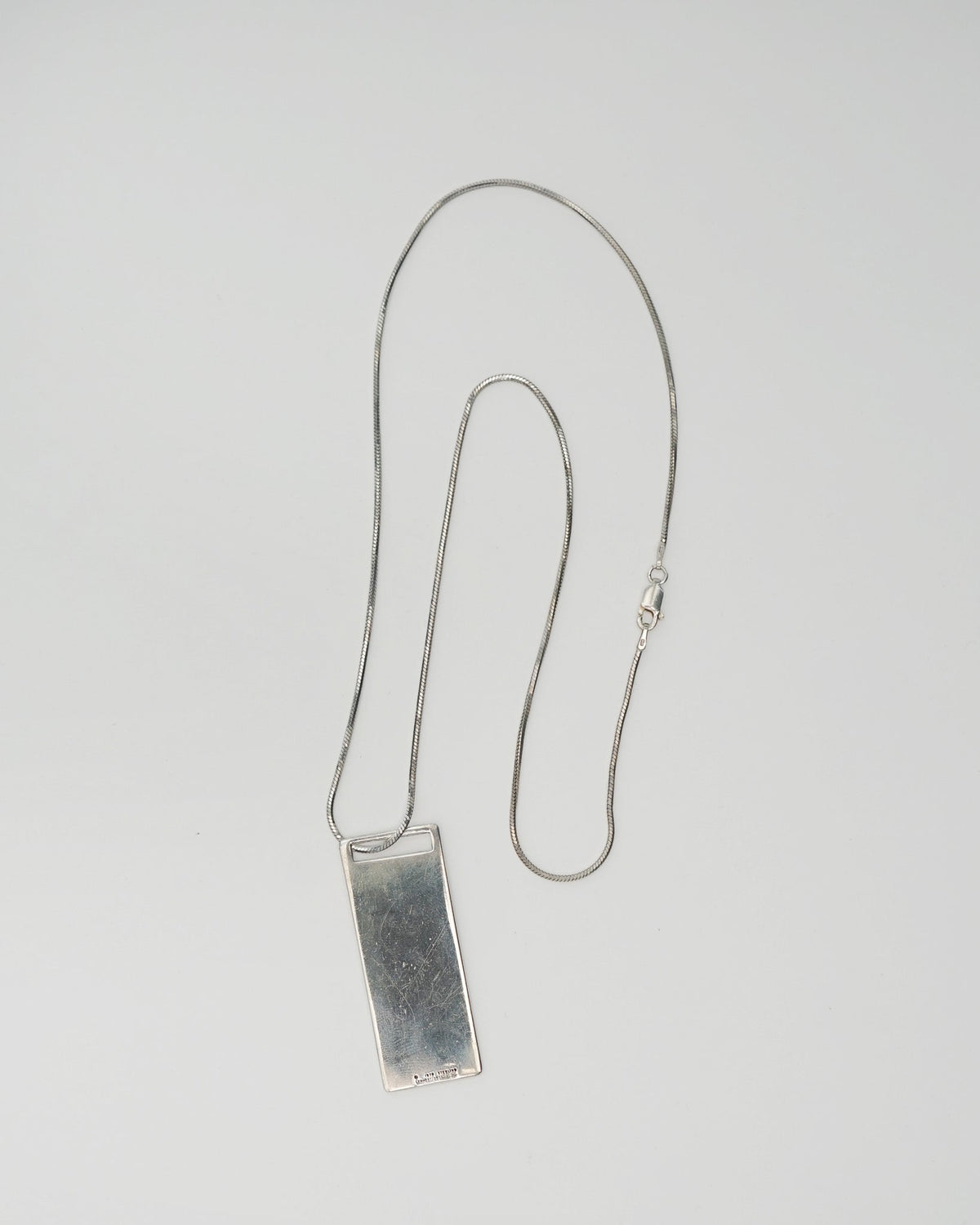 Silver Chain Necklace w/ Tag Charm