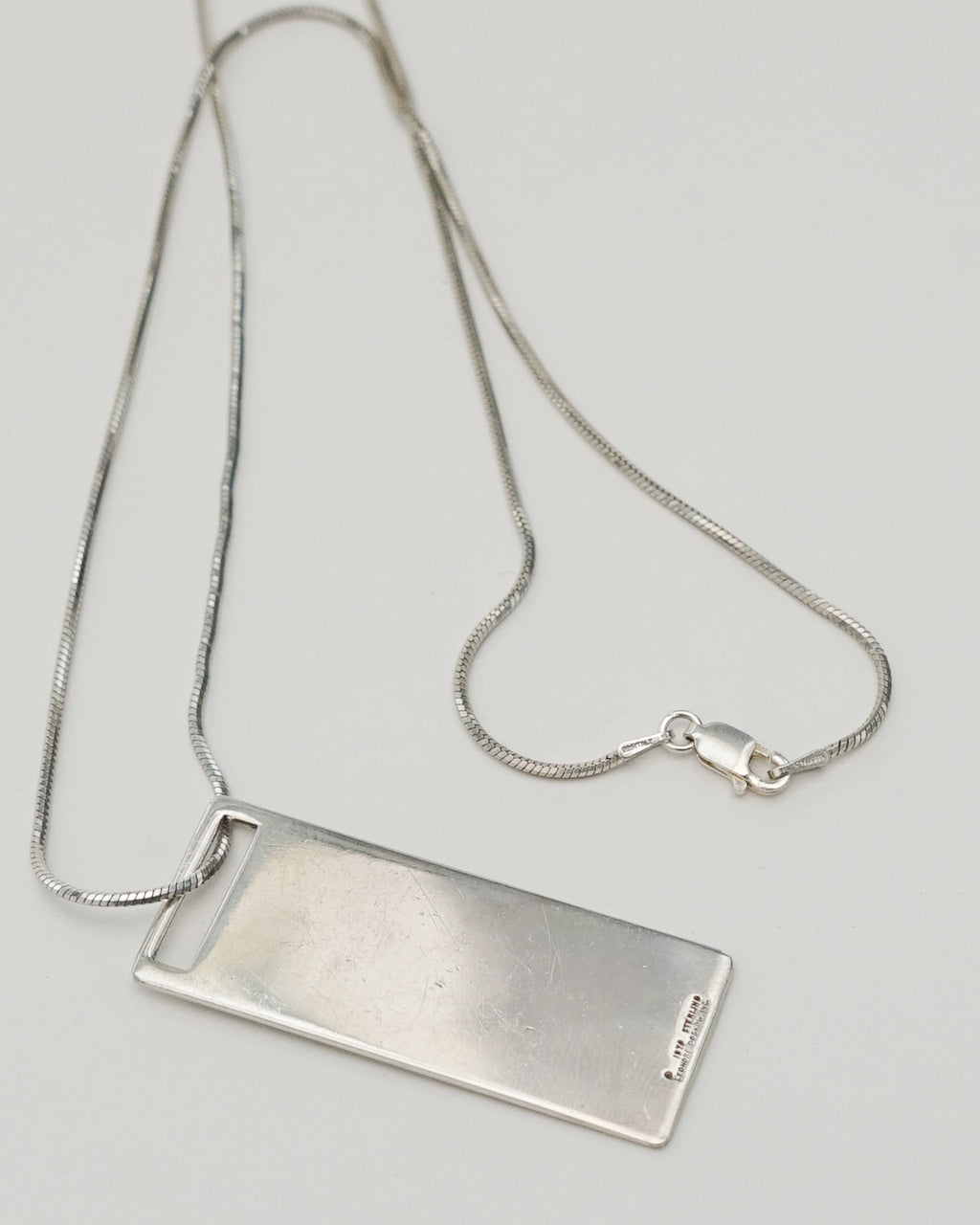 Silver Chain Necklace w/ Tag Charm
