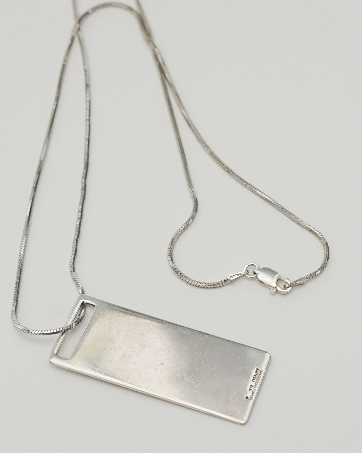 Silver Chain Necklace w/ Tag Charm