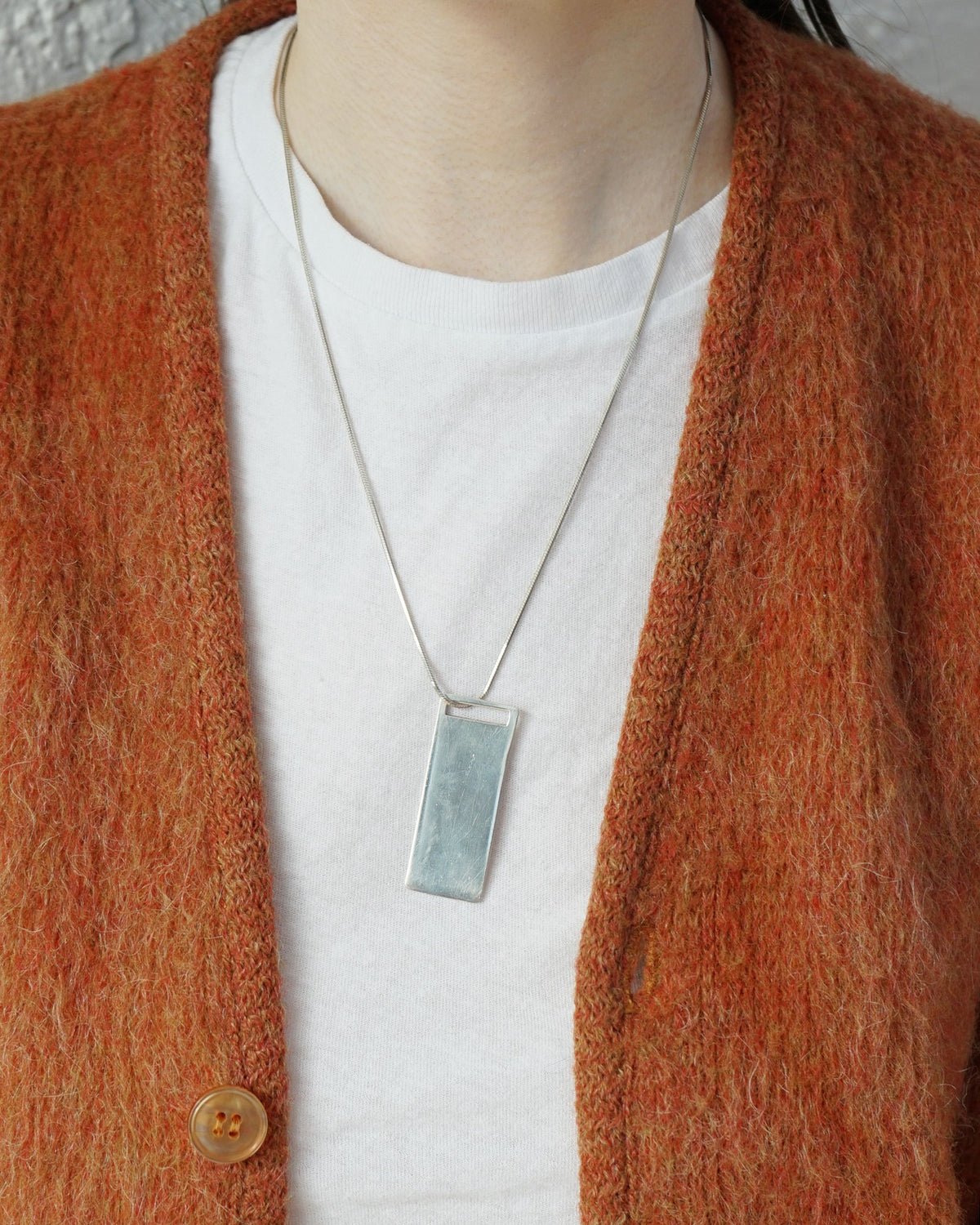 Silver Chain Necklace w/ Tag Charm