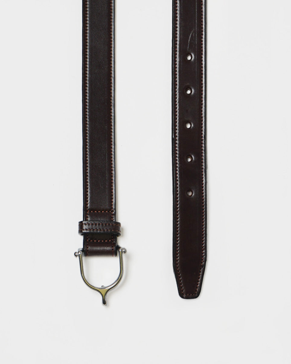 1" Spur Leather Belt / Silver Buckle