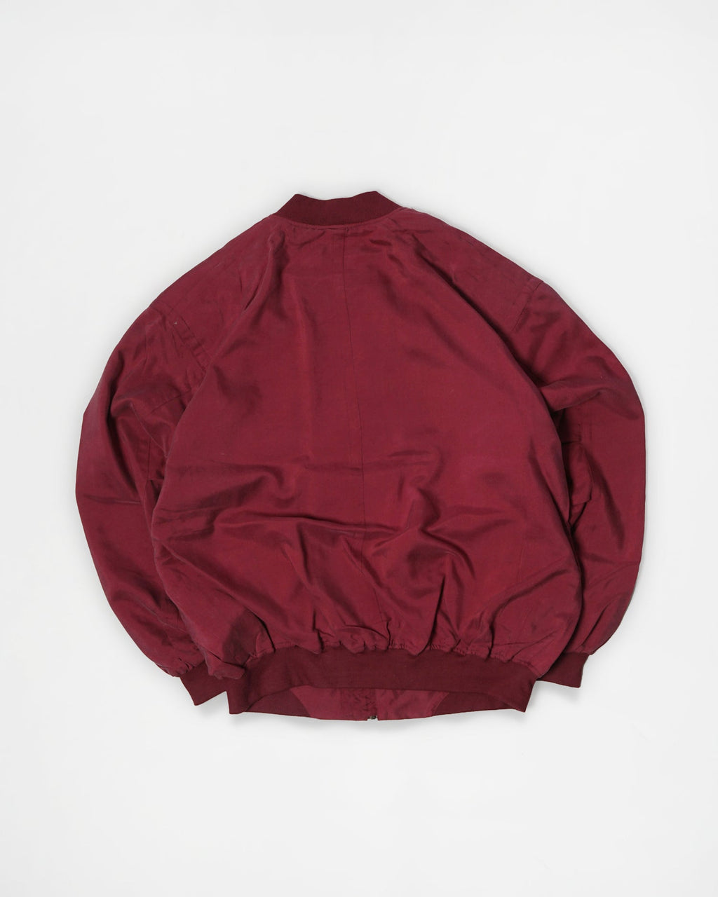 Silk Bomber Jacket / Burgundy