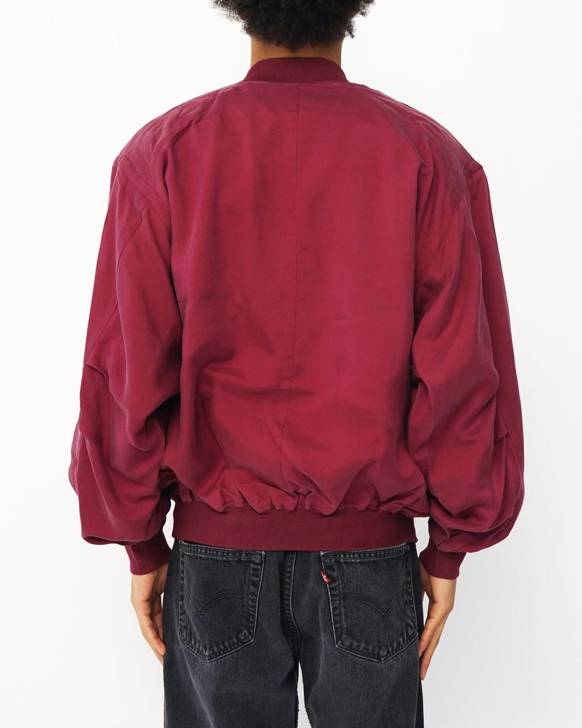 Silk Bomber Jacket / Burgundy