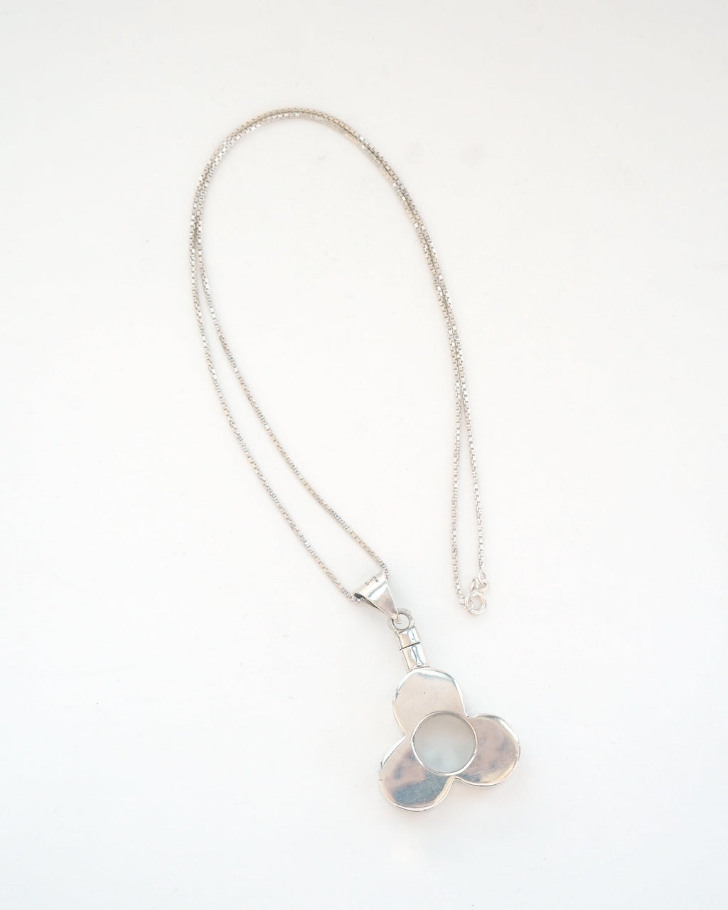 Silver Chain Necklace w/ Perfume Bottle Charm
