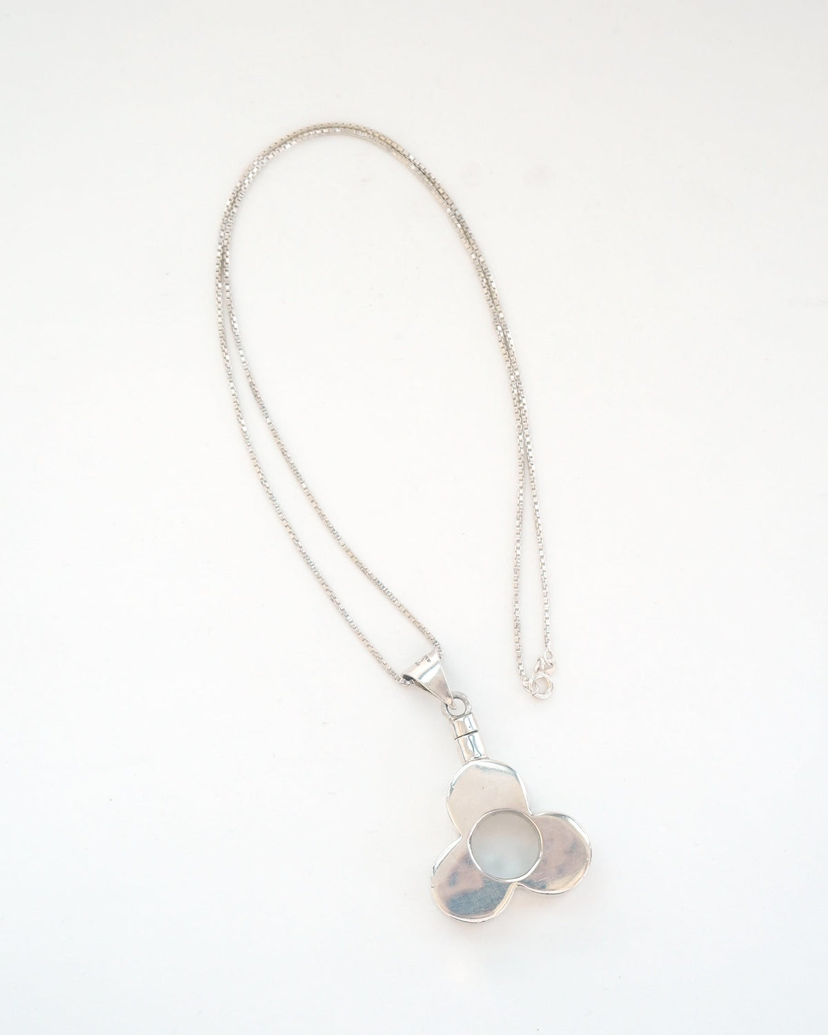 Silver Chain Necklace w/ Perfume Bottle Charm