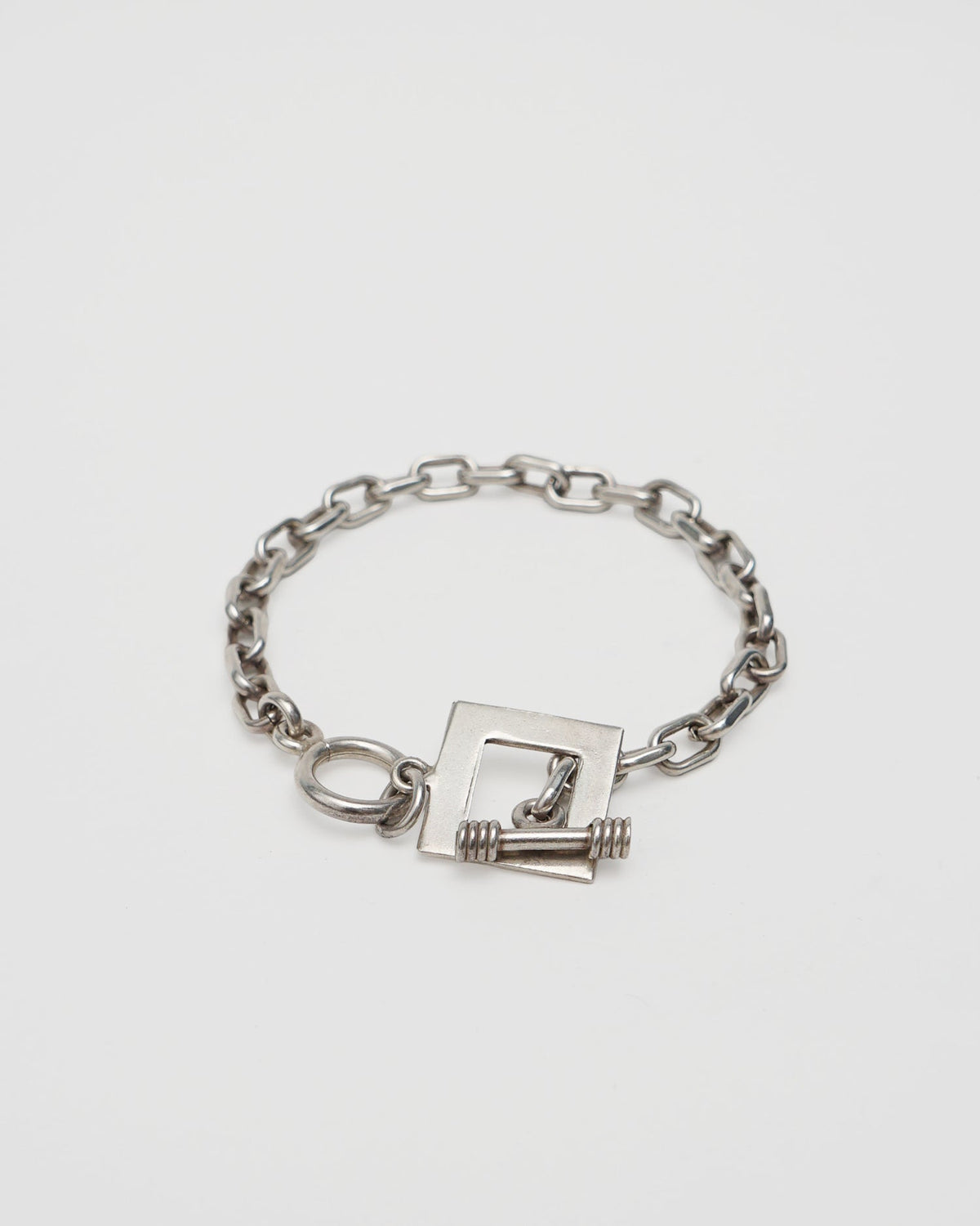 Silver Chain Bracelet w/ Square Charm