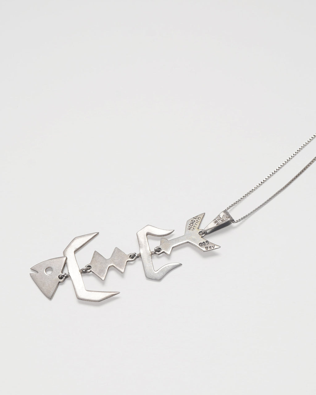 Silver Chain Necklace w/  Fish Charm
