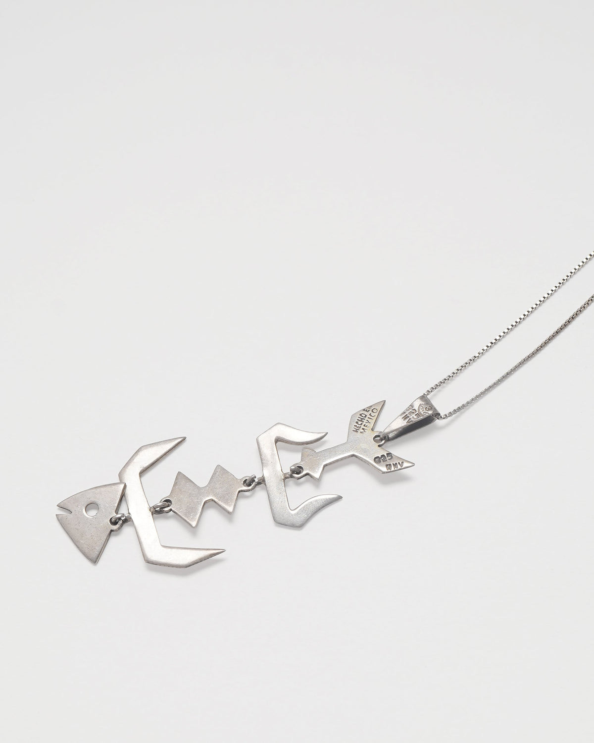 Silver Chain Necklace w/  Fish Charm