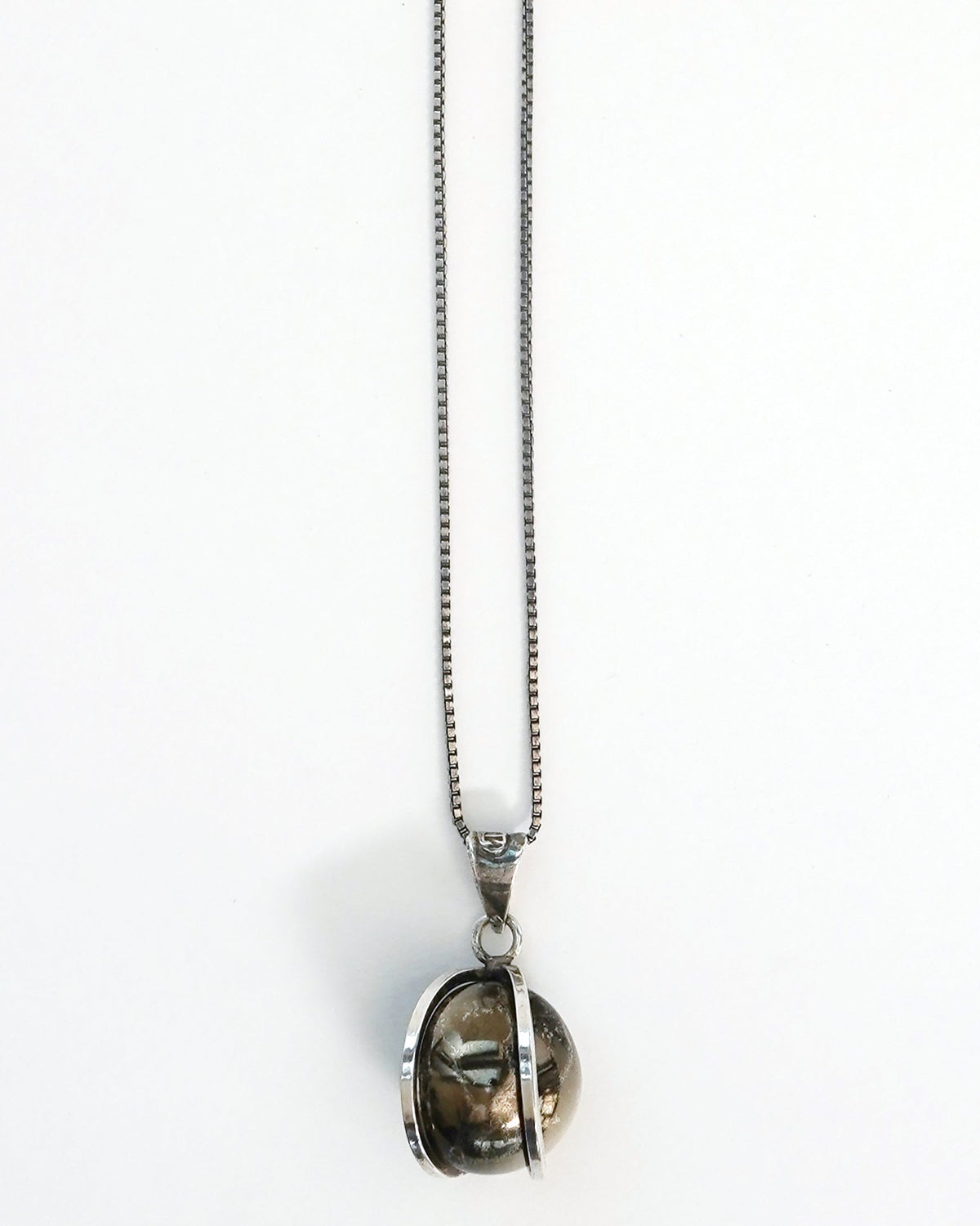 Silver Chain Necklace w/ Chime Ball Charm