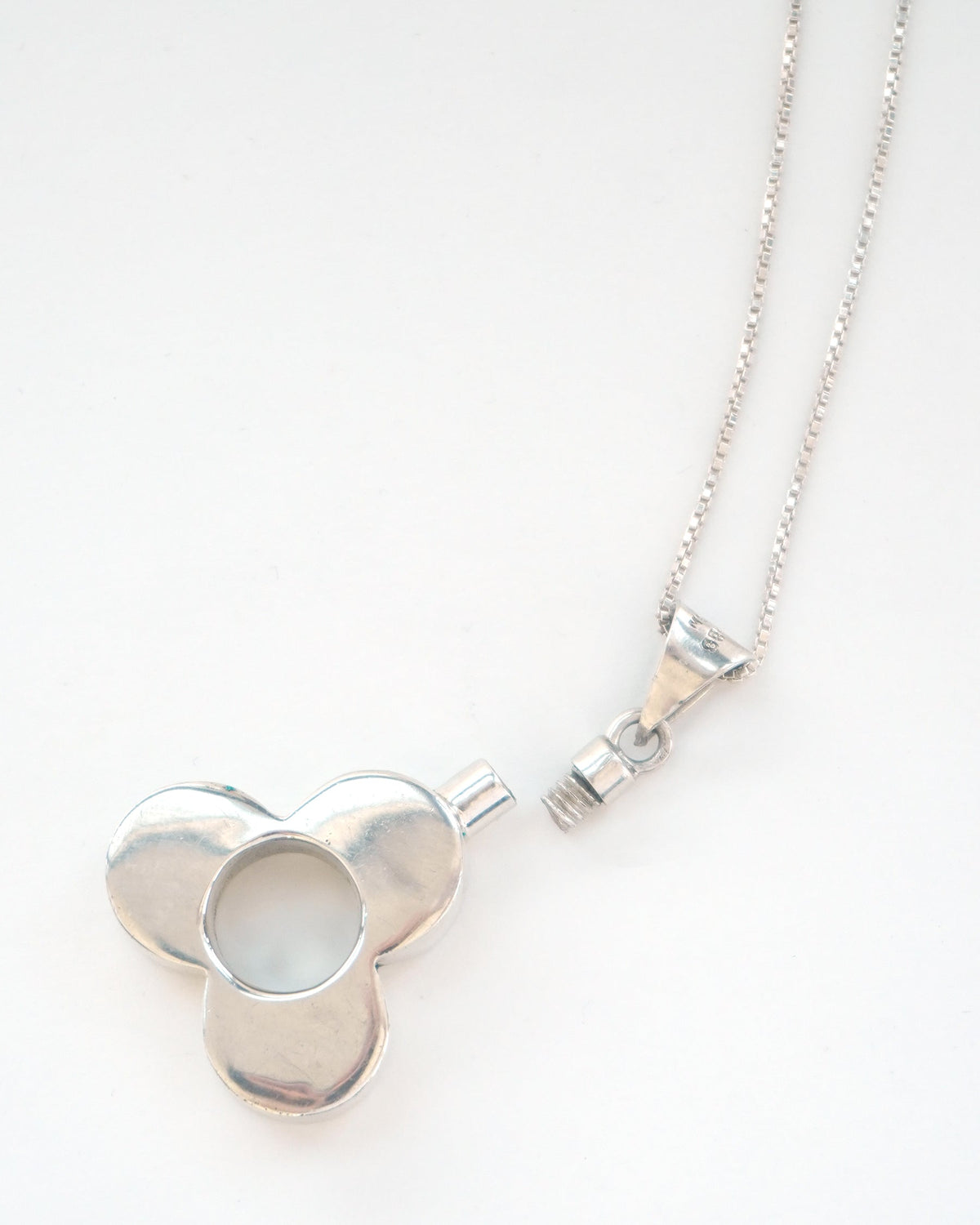 Silver Chain Necklace w/ Perfume Bottle Charm