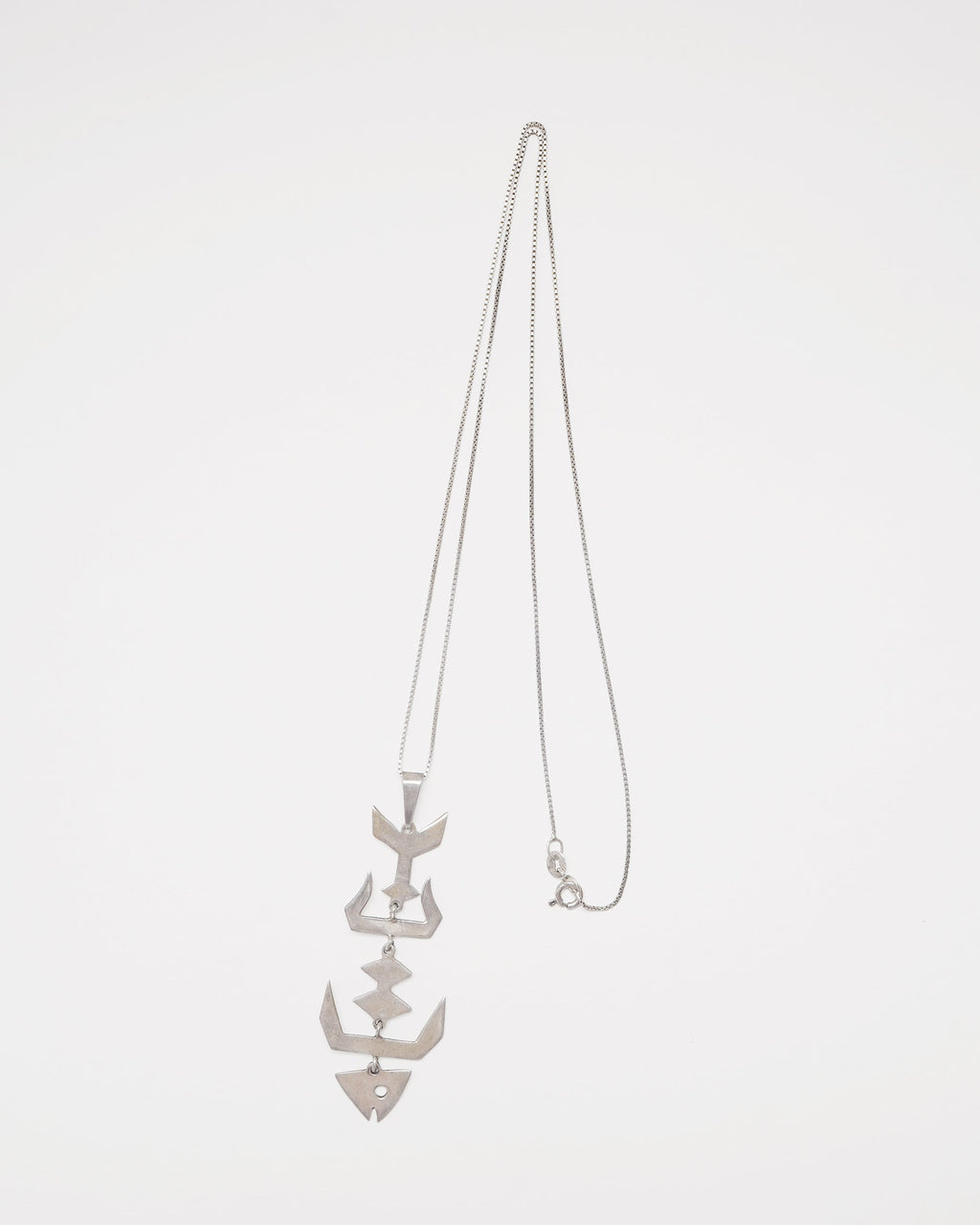 Silver Chain Necklace w/  Fish Charm