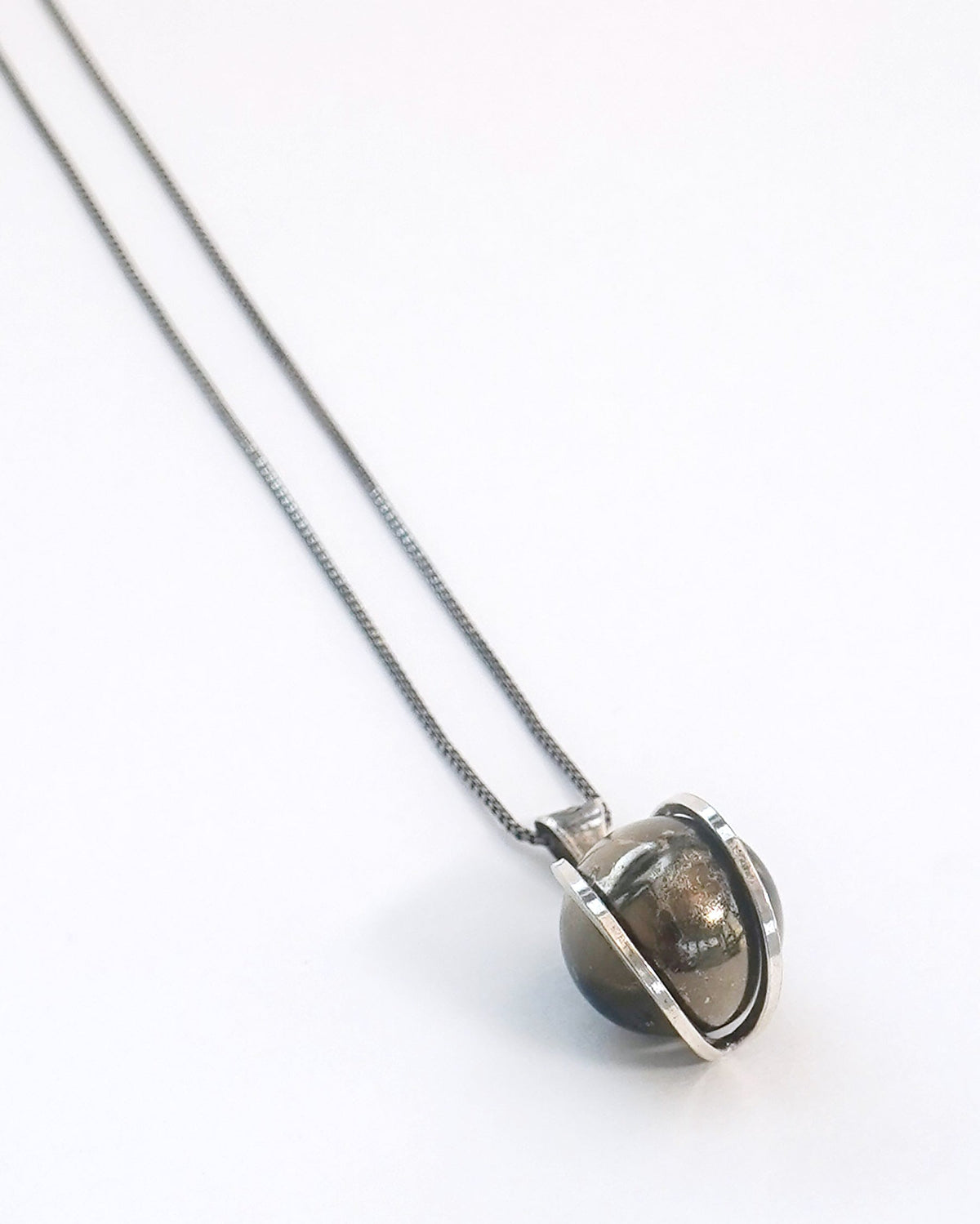 Silver Chain Necklace w/ Chime Ball Charm
