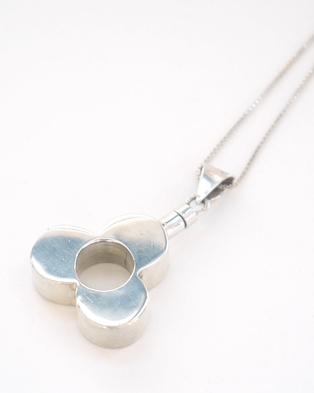 Silver Chain Necklace w/ Perfume Bottle Charm