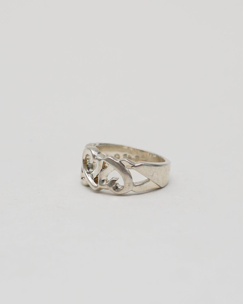 Silver Triple Loving Heart Band Ring / Size: 5.75