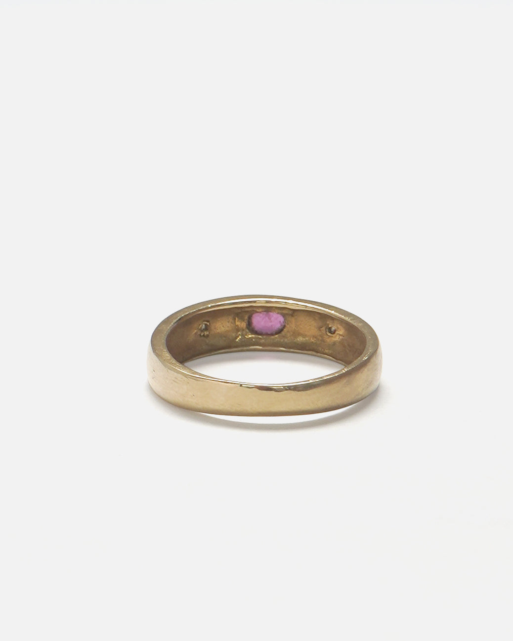 8k Gold Ring w/ Diamond & Ruby / size: 5.25