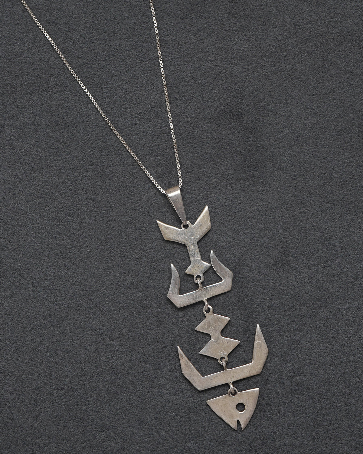 Silver Chain Necklace w/  Fish Charm