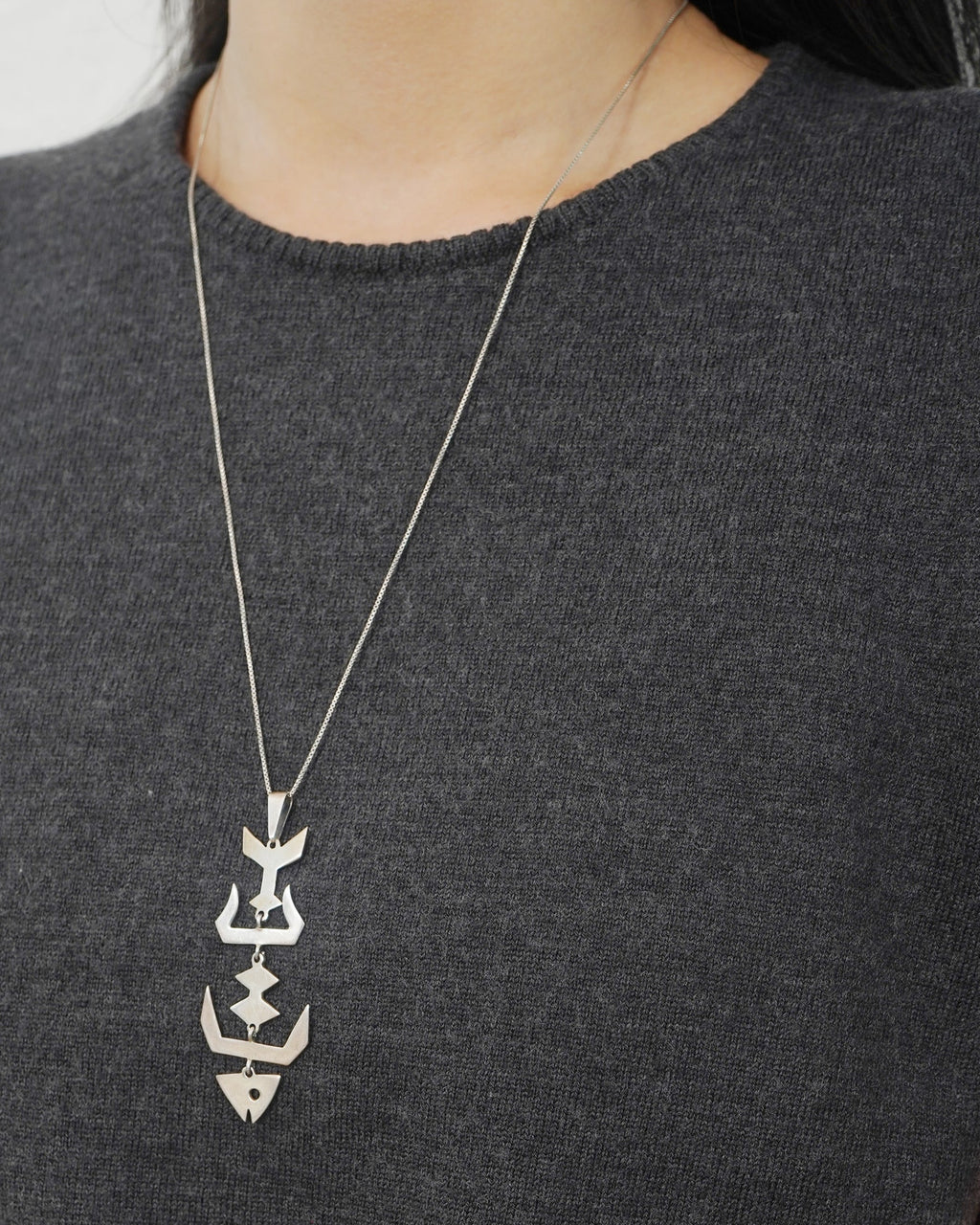 Silver Chain Necklace w/  Fish Charm