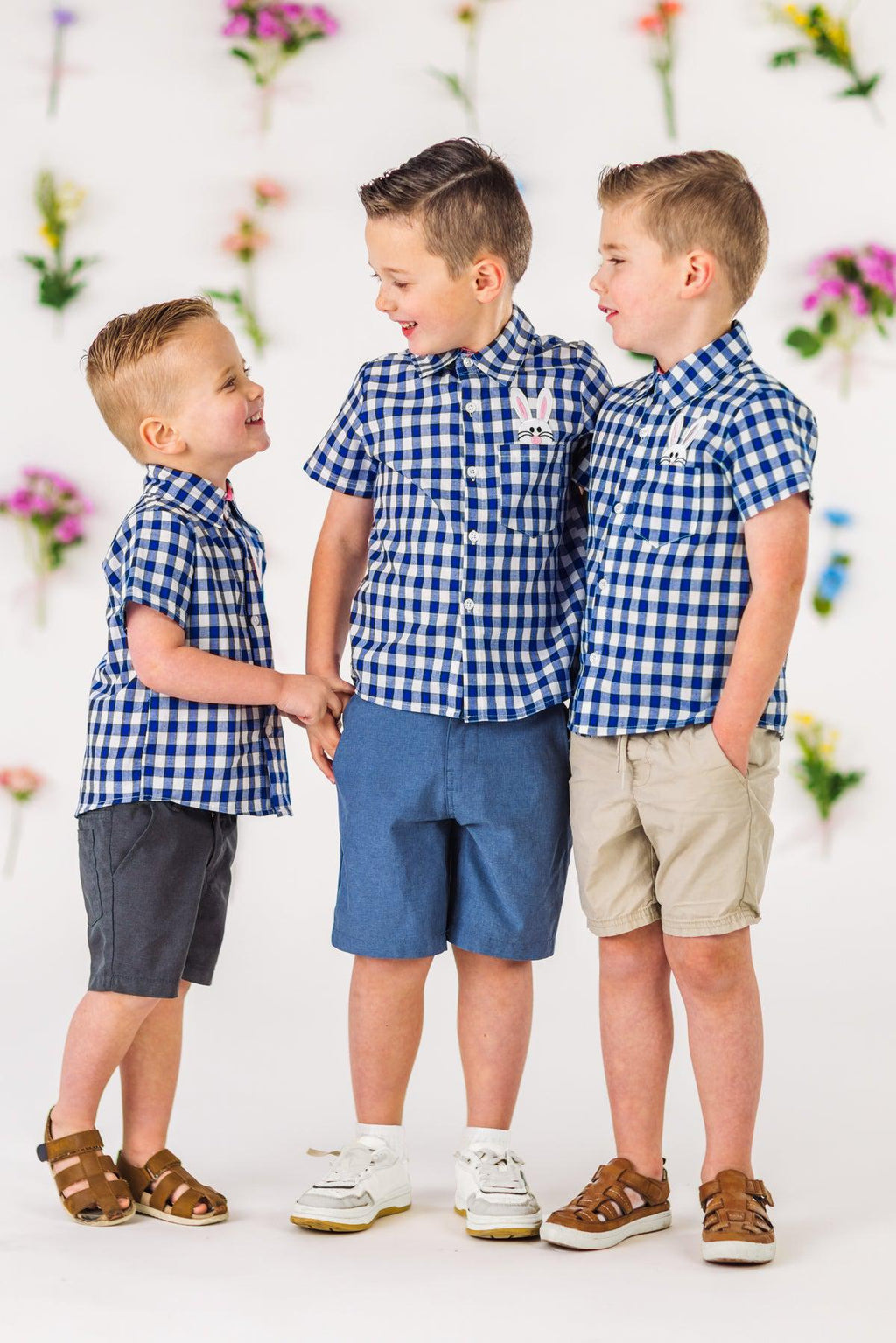 Blue Plaid Bunny Pocket Button Down
