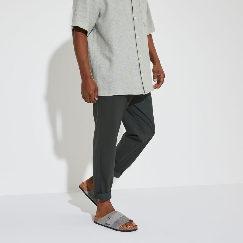 Birkenstock Kyoto Nubuck Leather in Desert Buck Whale Gray