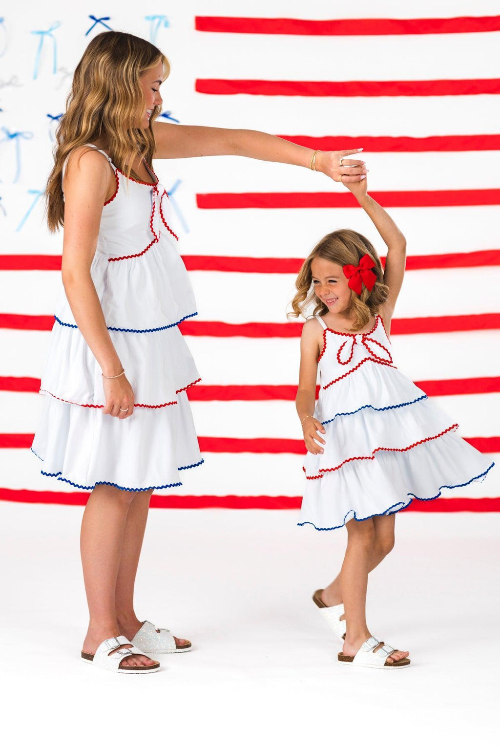 Mom & Me - Red White & Blue Tank Ruffle Dress