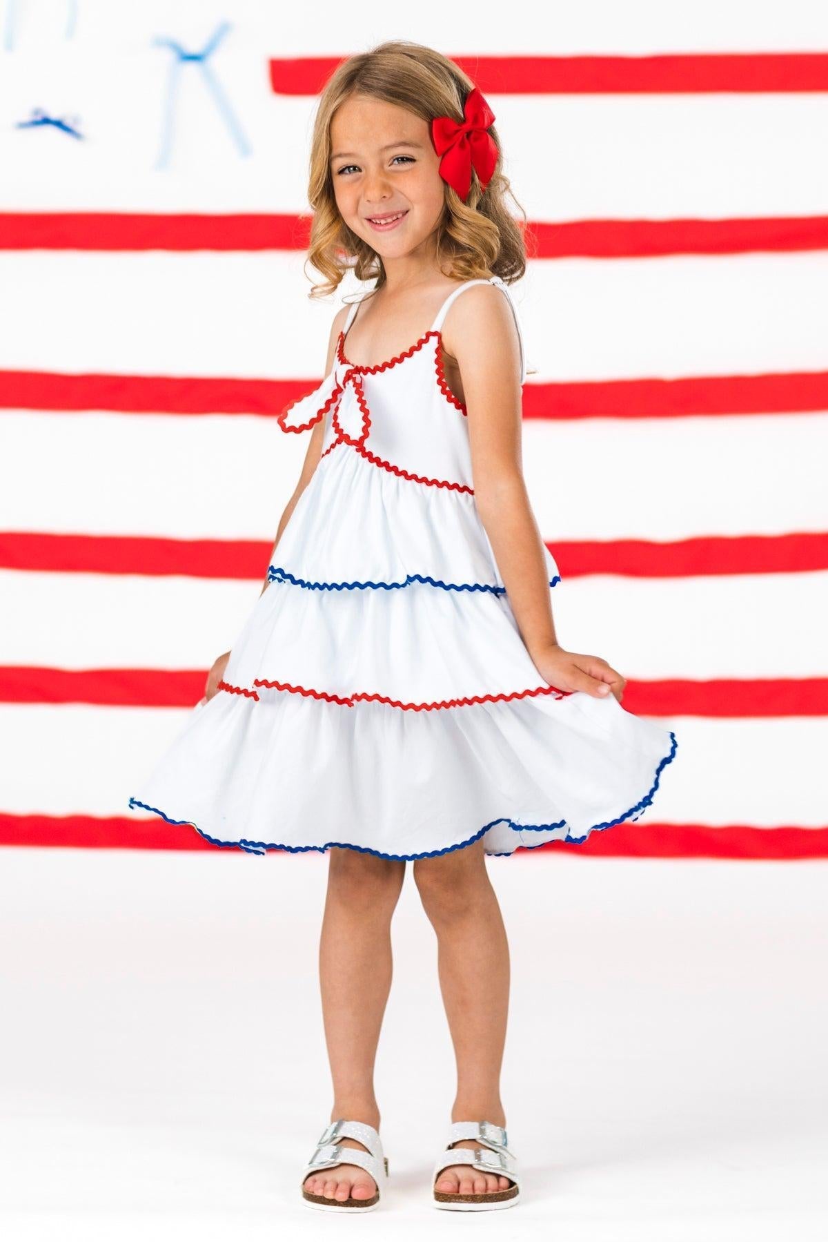 Mom & Me - Red White & Blue Tank Ruffle Dress