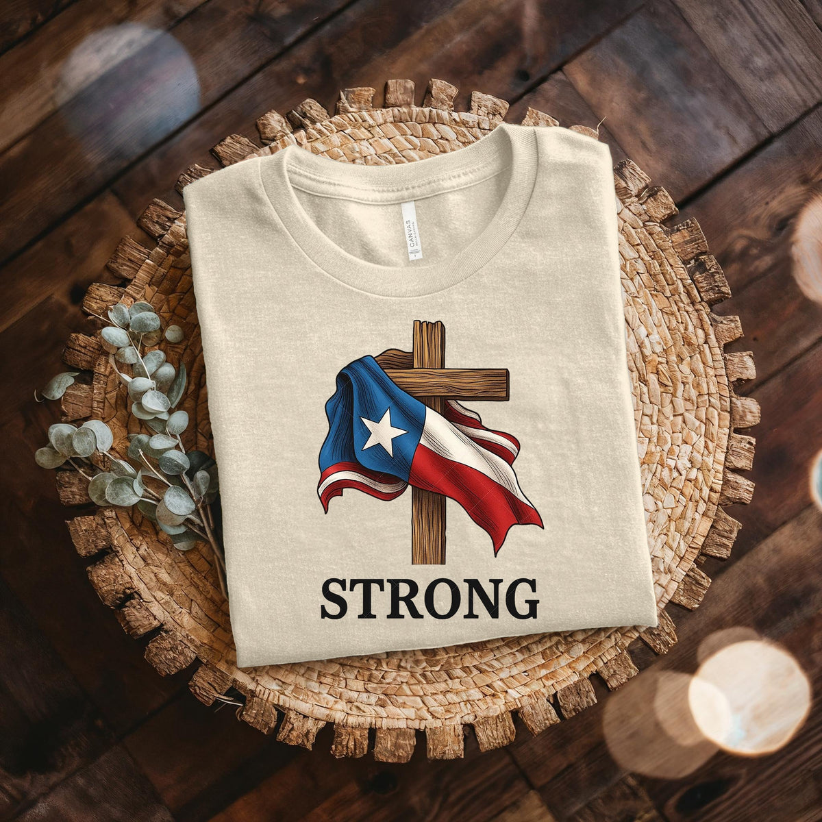 Retro Texas Strong God Bless Texas Print Sweatshirt