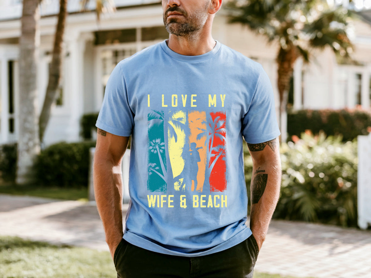 Couple On Vacation Unisex Creative Print T-shirt