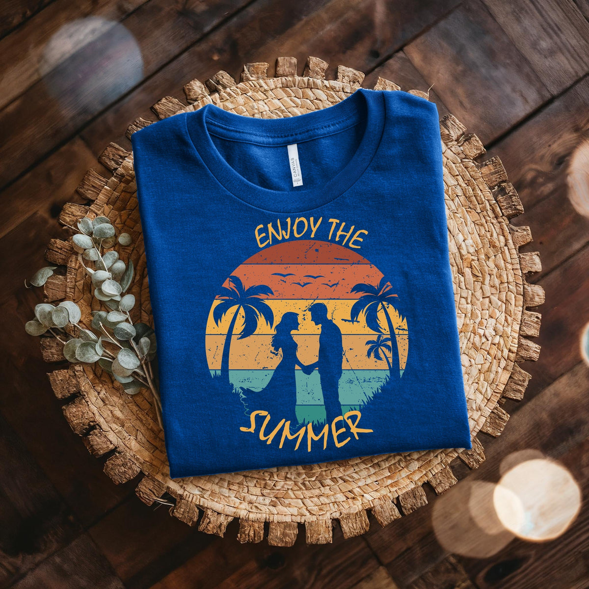 Couple On Vacation Unisex Cotton Comfortable Breathable Short Sleeve