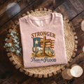 Retro Texas Strong God Bless Texas Print Sweatshirt