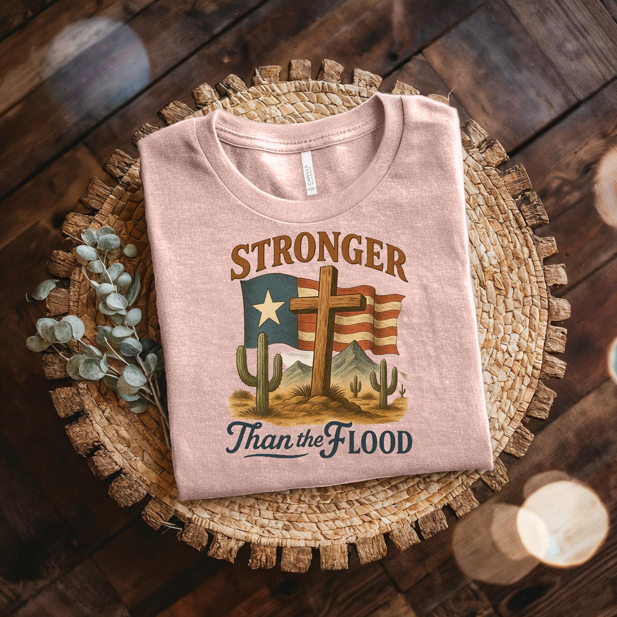 Retro Texas Strong God Bless Texas Print Sweatshirt