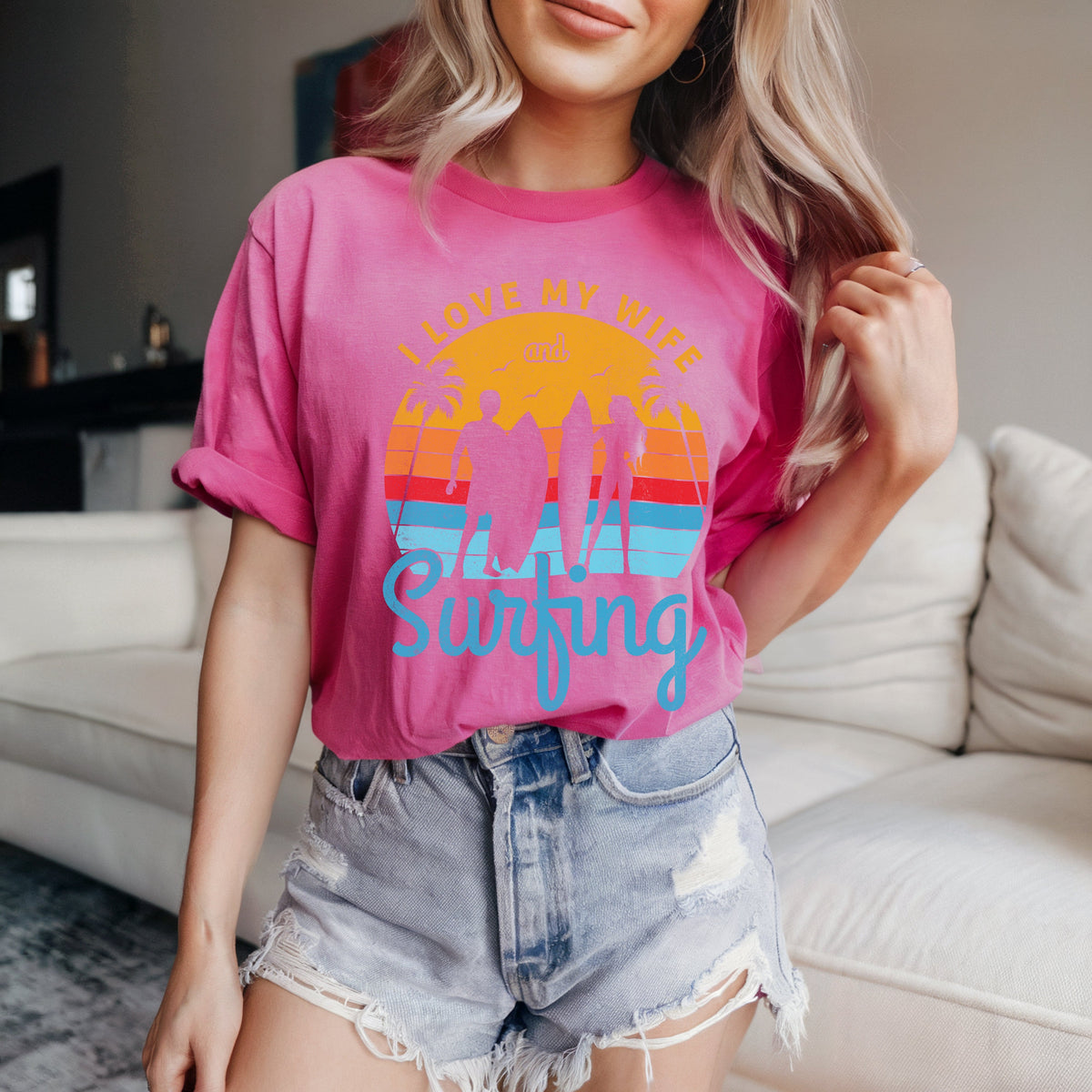 Couple On Vacation Women's Cute Cartoon Short Sleeves