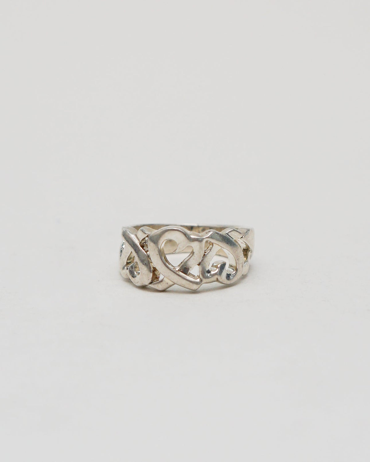 Silver Triple Loving Heart Band Ring / Size: 5.75