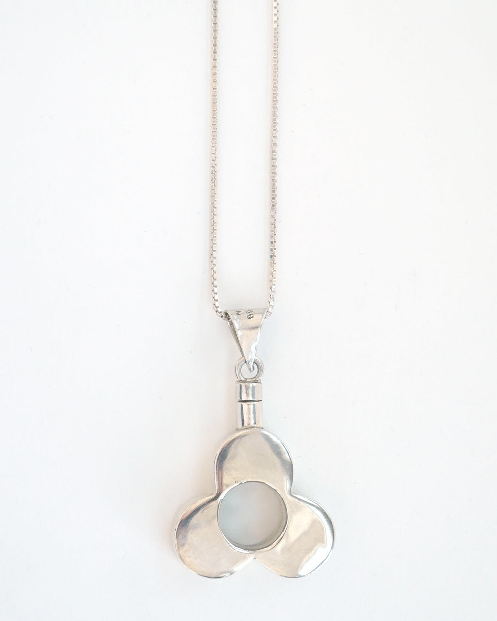 Silver Chain Necklace w/ Perfume Bottle Charm
