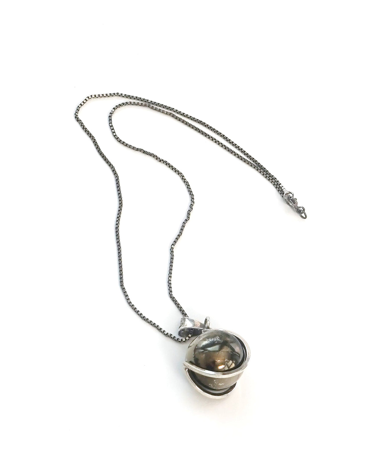 Silver Chain Necklace w/ Chime Ball Charm