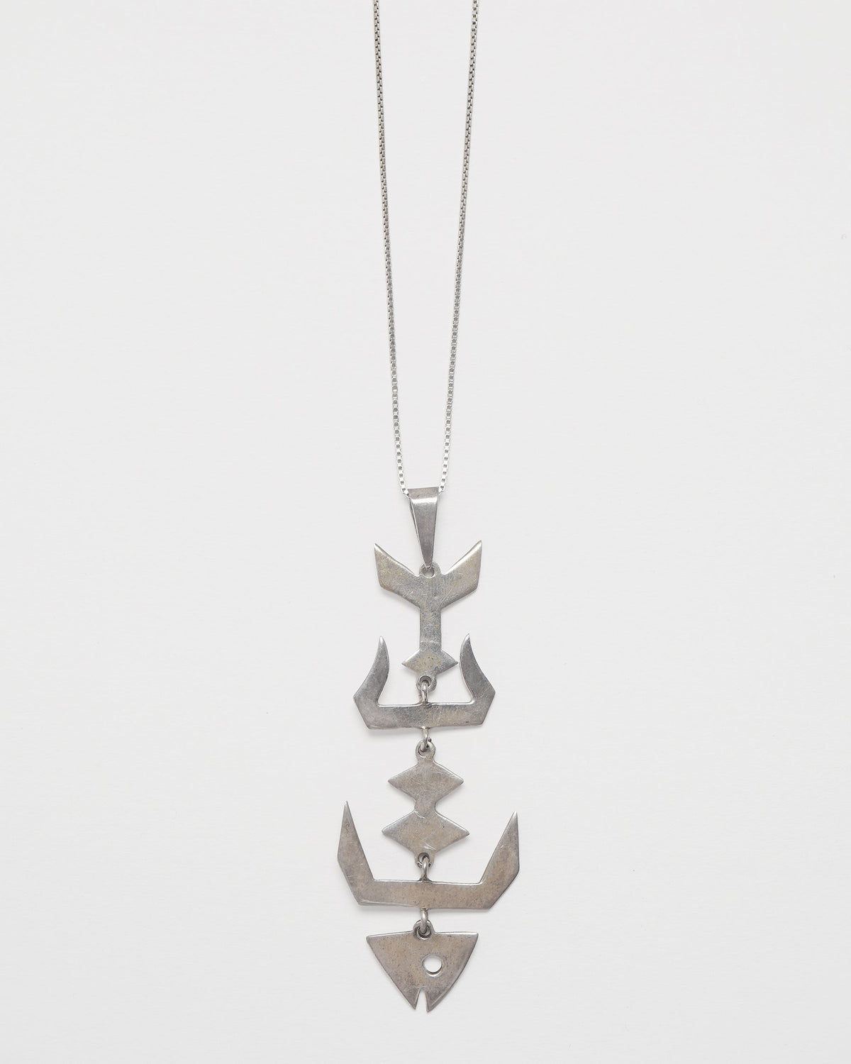 Silver Chain Necklace w/  Fish Charm