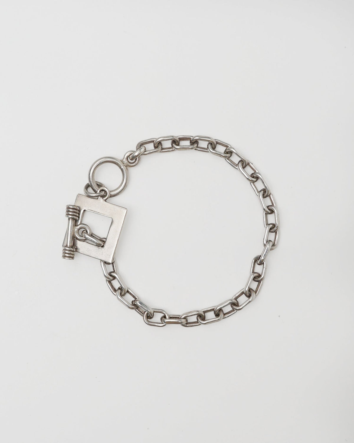 Silver Chain Bracelet w/ Square Charm