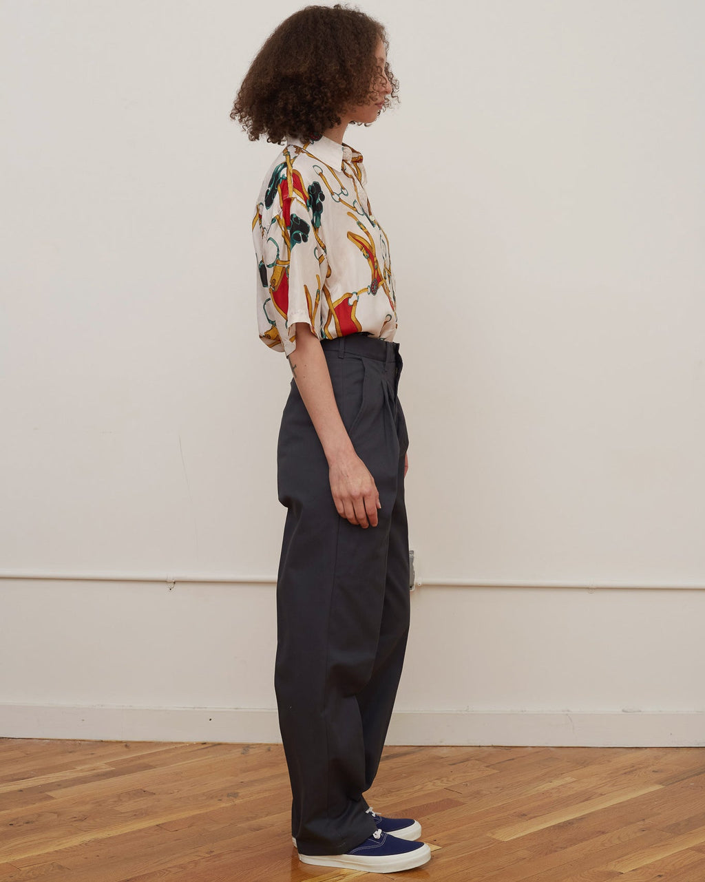 Silk Shirt Short Sleeve / Pattern M