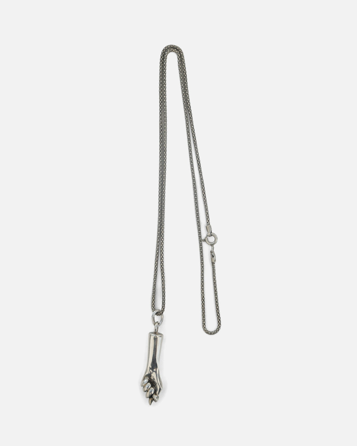 Silver Chain Necklace w/ Hand Charm