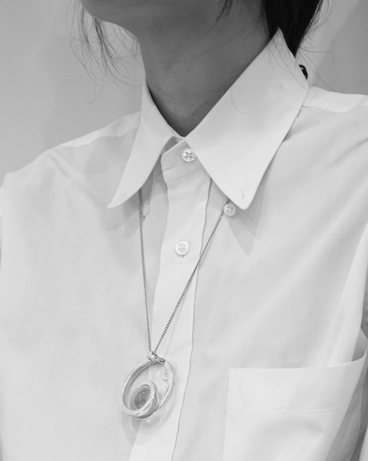Silver Necklace w/ Crystal