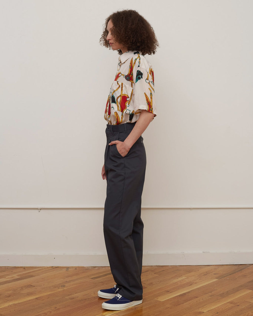Silk Shirt Short Sleeve / Pattern M