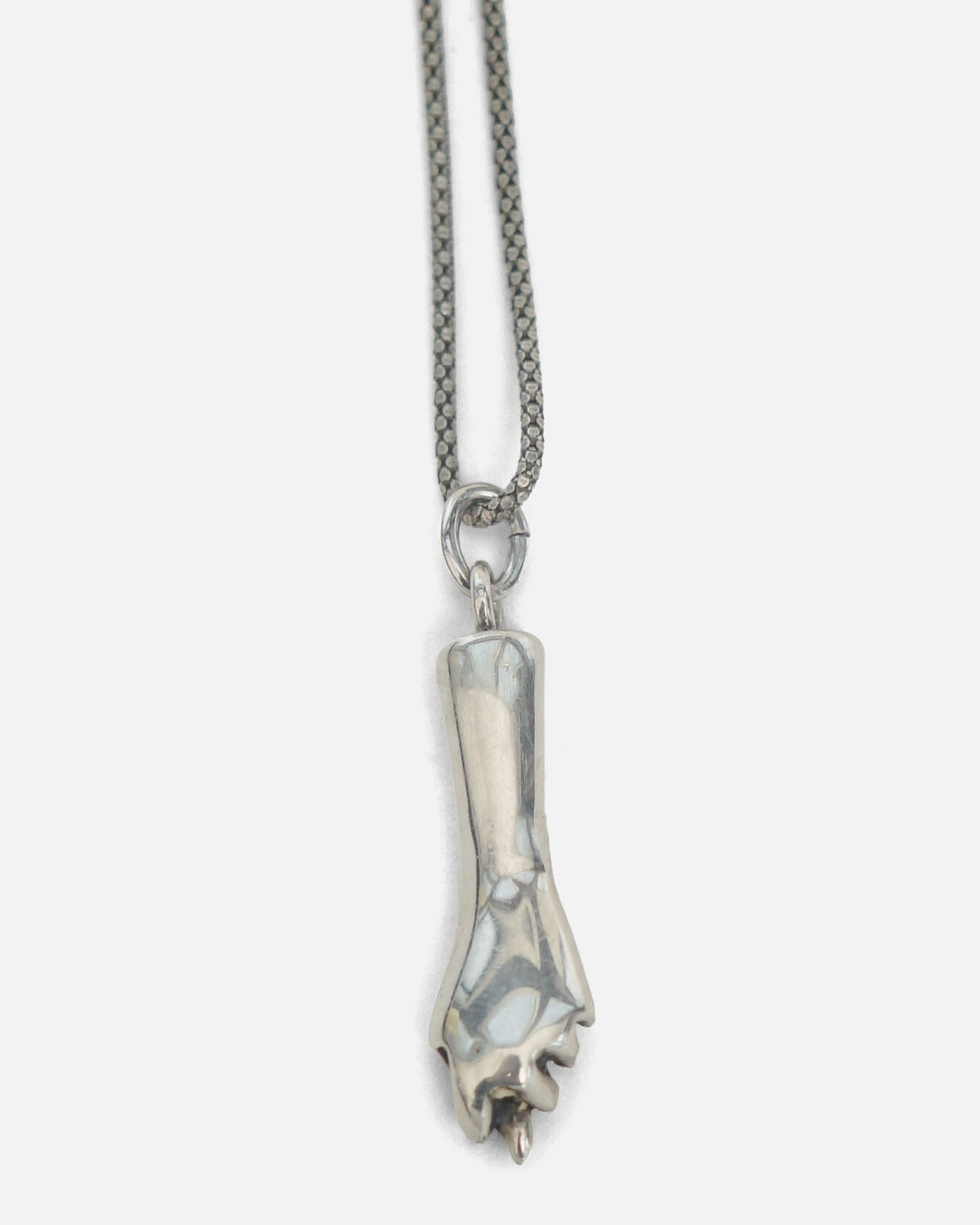 Silver Chain Necklace w/ Hand Charm